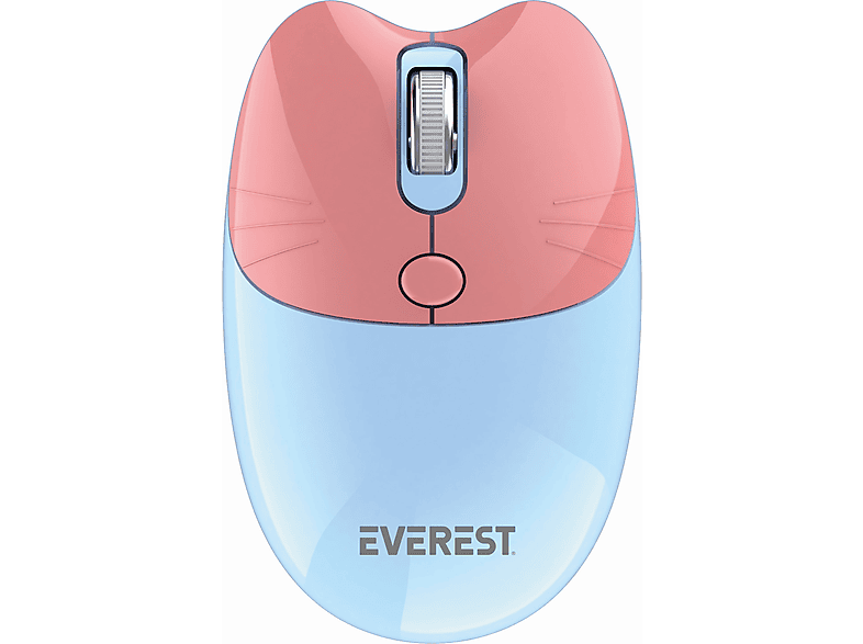 EVEREST KM-6284 Whisker Renkli Tuşlu Kablosuz Q Klavye + Mouse Set Mavi_2