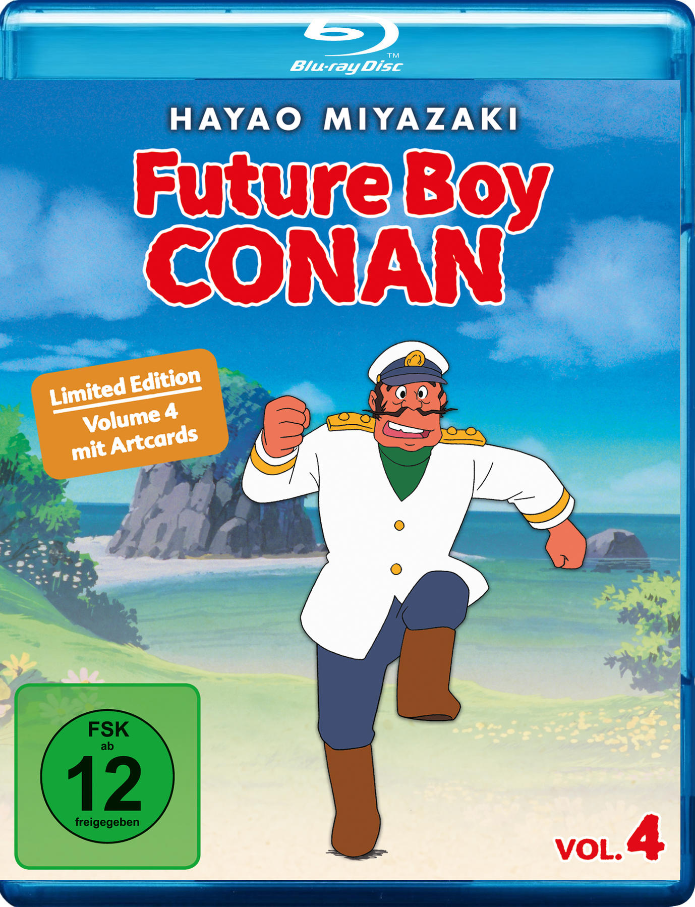 Blu-ray-Disc-Hülle, Zeichentrickfigur, blauer Hintergrund.