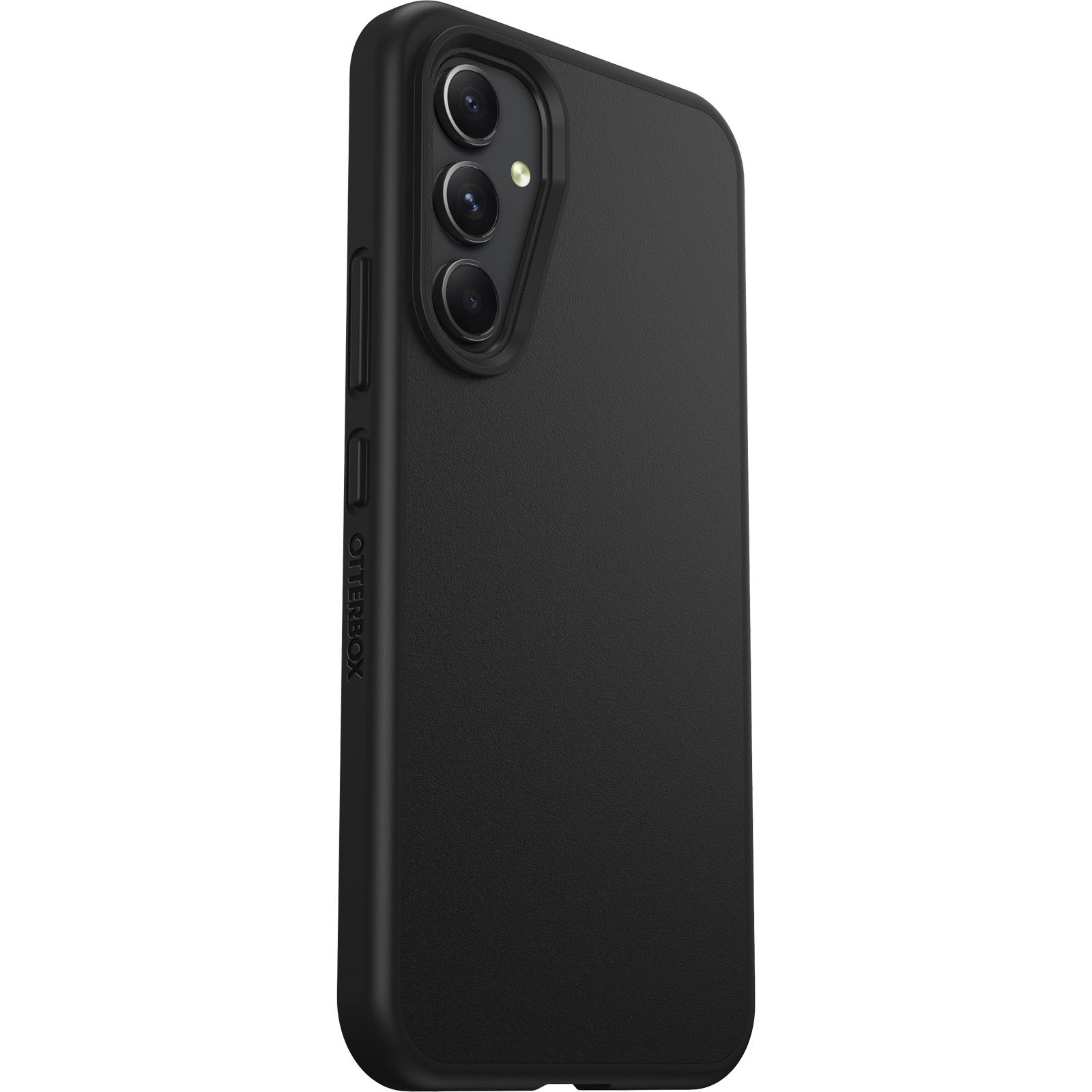 Eine schwarze Otterbox-Handyhülle. Sie hat Kameralinsen und eine Seitentaste.