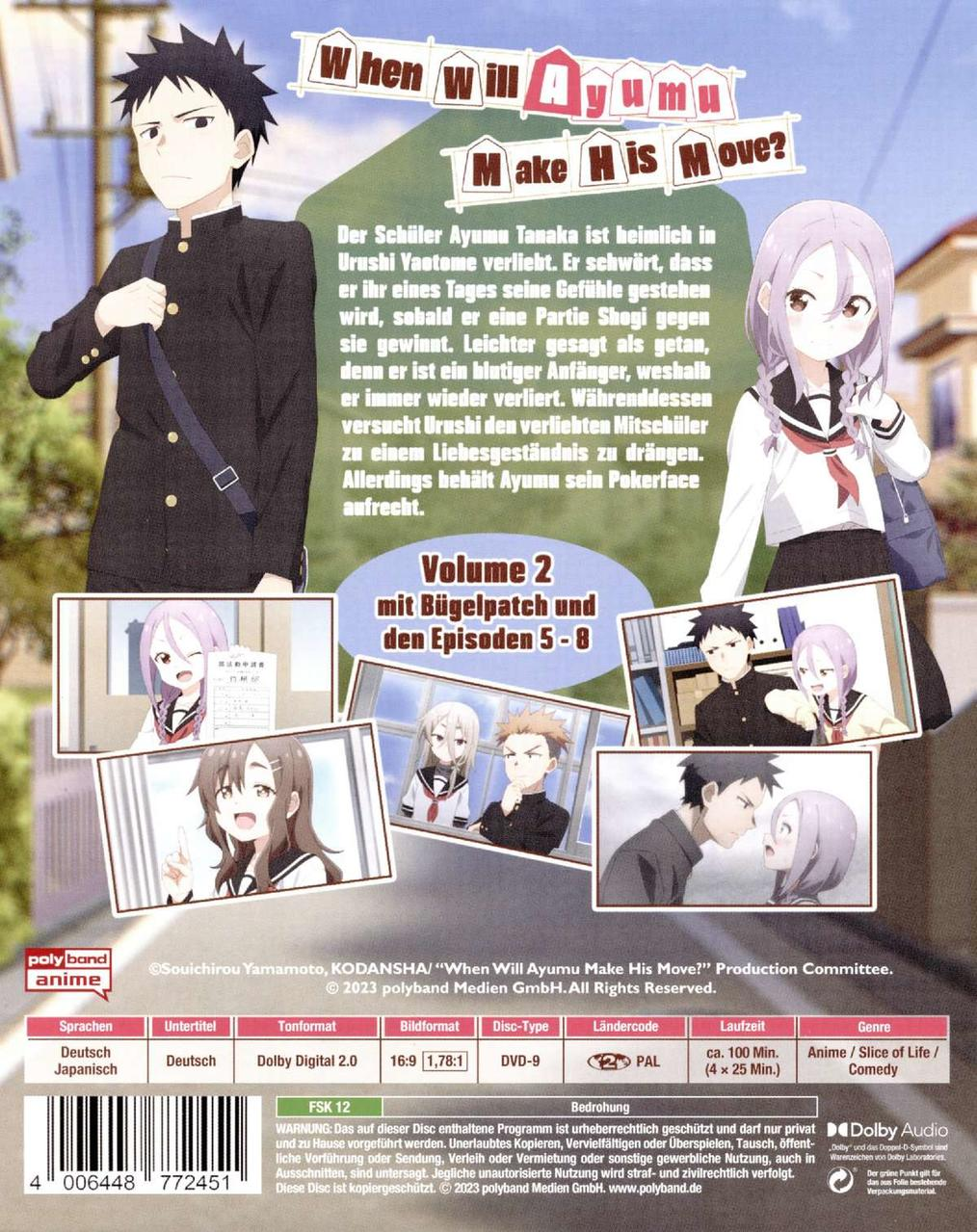 Anime-DVD-Cover: Zwei Charaktere in einer Schule. Text auf Deutsch.