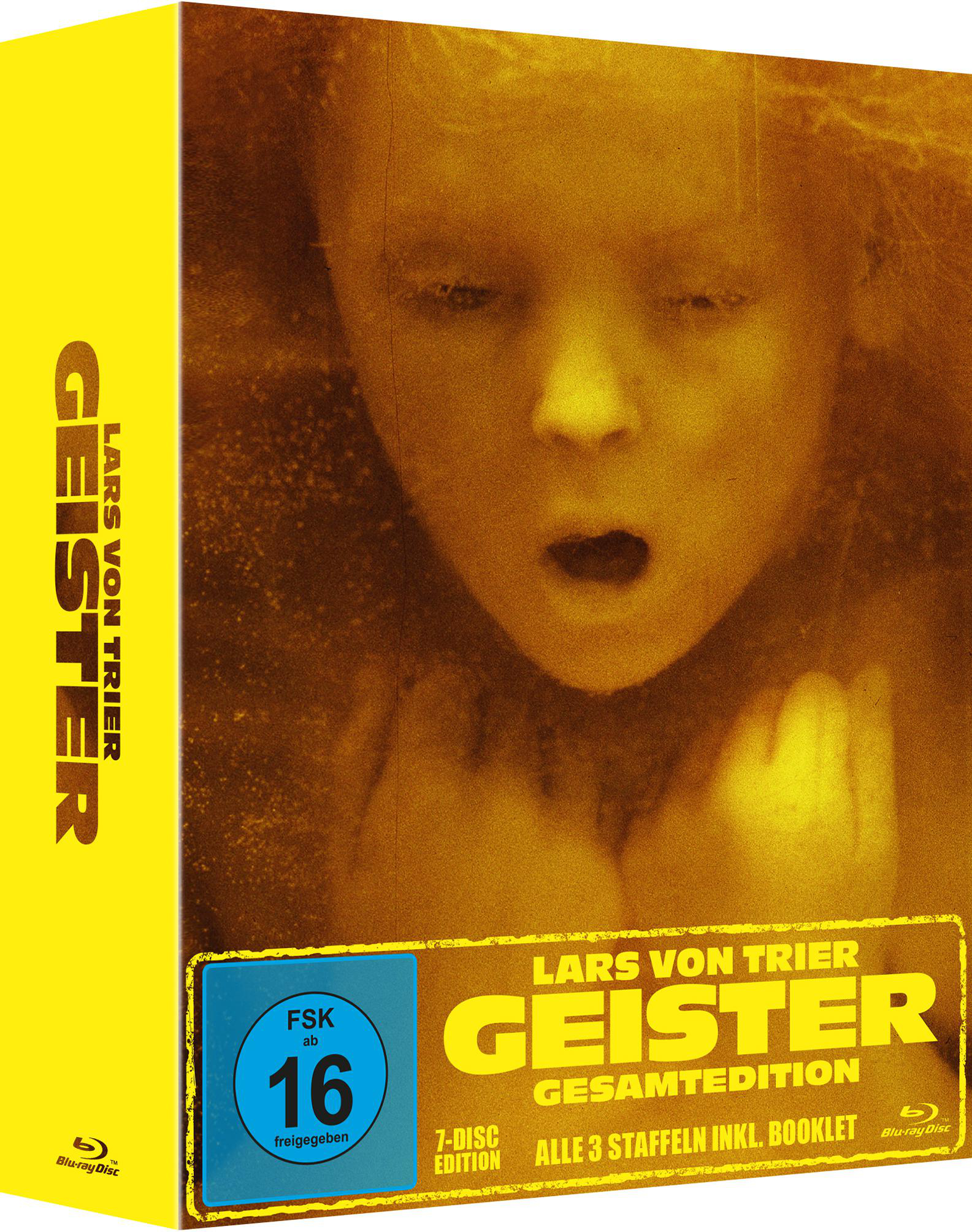 Filmbox-Set mit gelb-braunem Cover. Titel ist auf Deutsch. Bild eines Kindes auf dem Cover.
