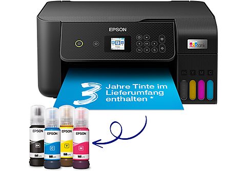 EPSON EcoTank ET-2821 A4-Multifunktions-Wi-Fi-Tintentankdrucker, mit einem im Lieferumfang enthaltenen Vorrat an Tinten bis zu 3 Jahren