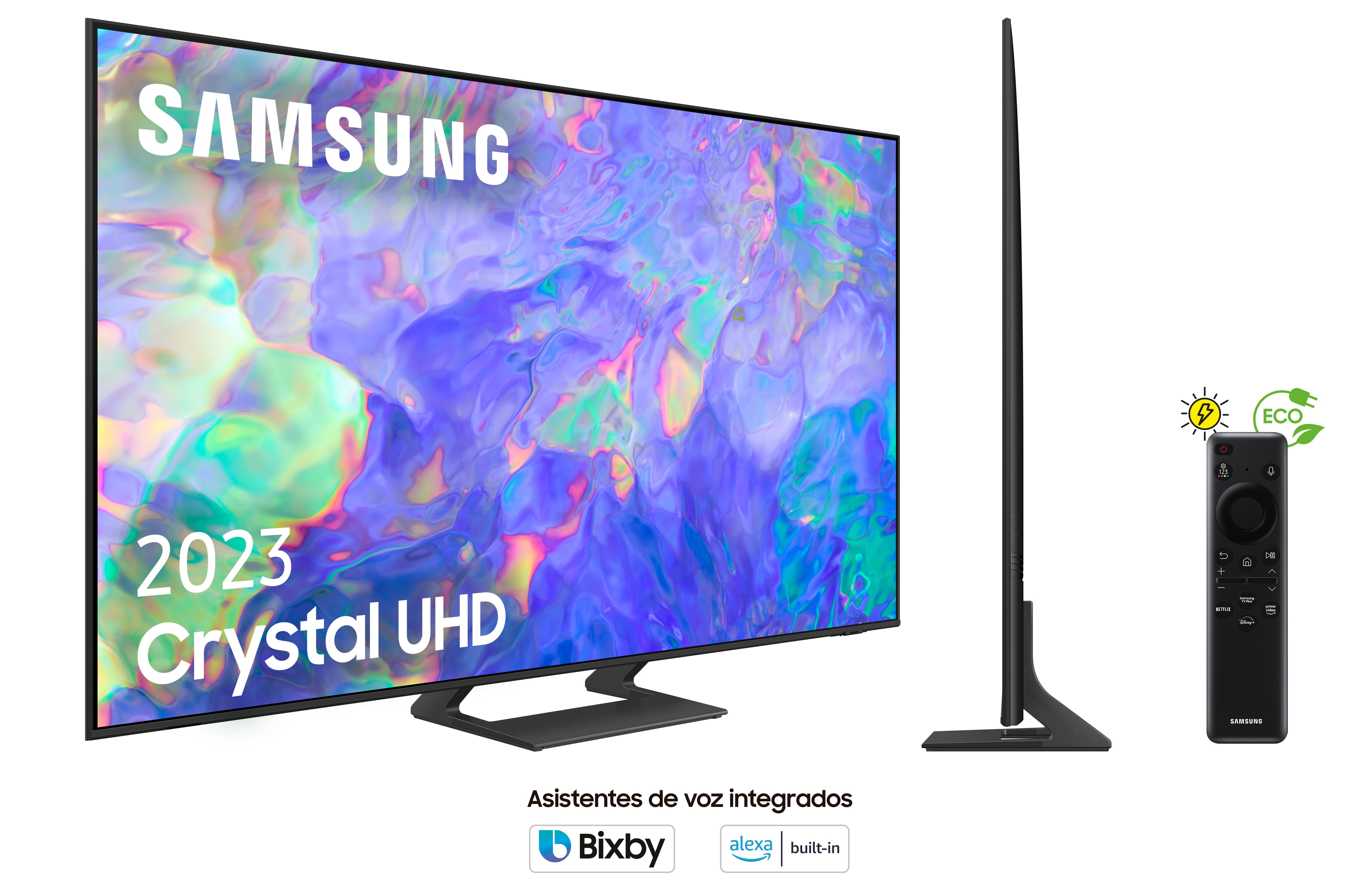 TV LED 65" - Samsung TU65CU8500KXXC, UHD 4K, Dynamic Crystal Color, Object Tracking Sound Lite, Adaptive Sound, TV Calibrada, Titan Gray