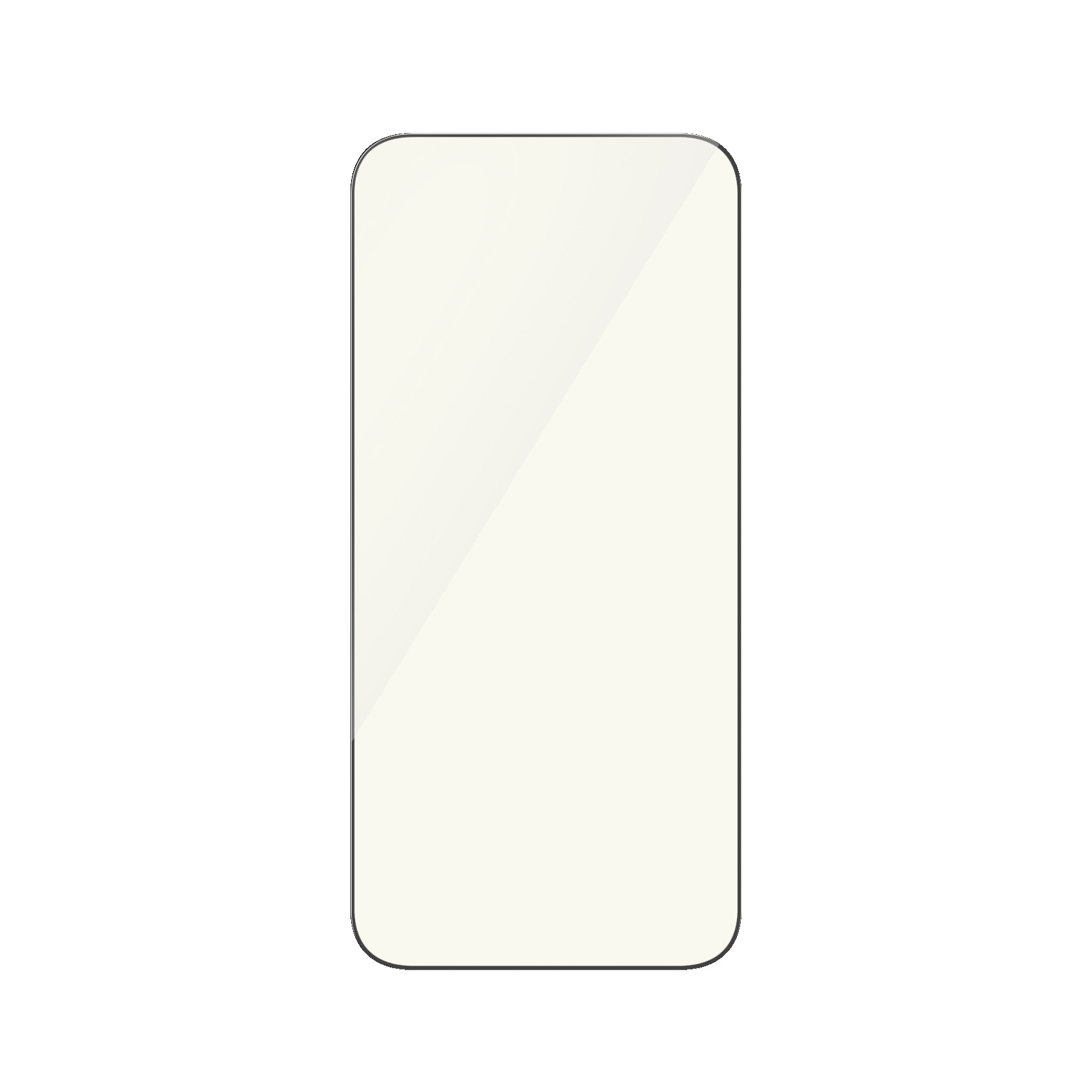 Protecteur d'écran de téléphone, rectangle transparent aux coins arrondis.