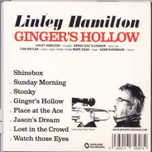 Albumcover: Linley Hamilton, Ginger's Hollow, mit Foto eines Mannes mit Trompete.