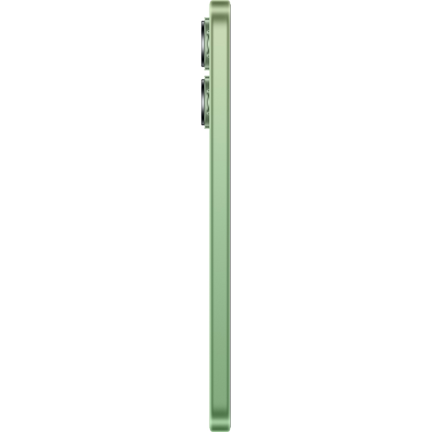 De zijaanzicht van een groene smartphone.