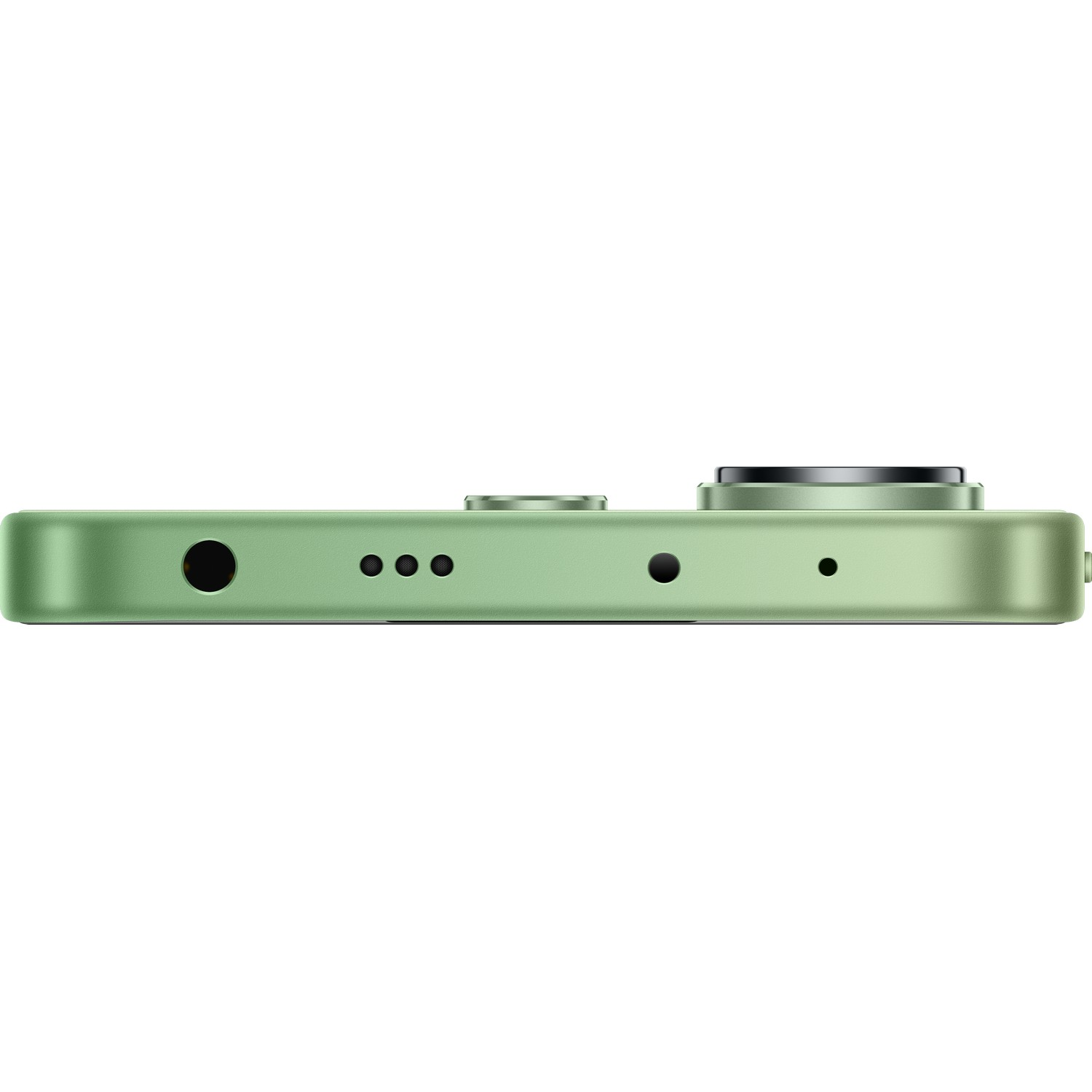 Zijaanzicht van een groene smartphone.