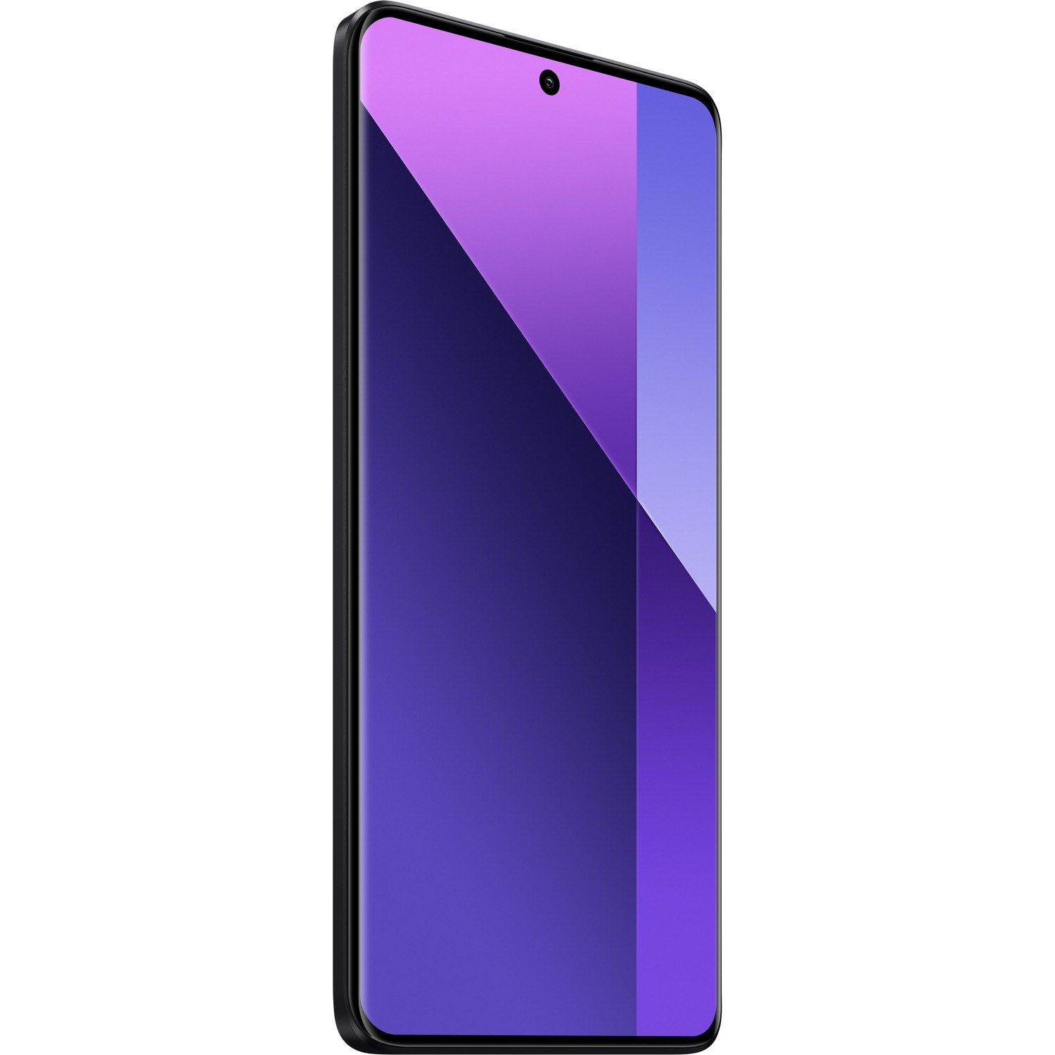 Smartphone met een paars en blauw verlopend scherm.