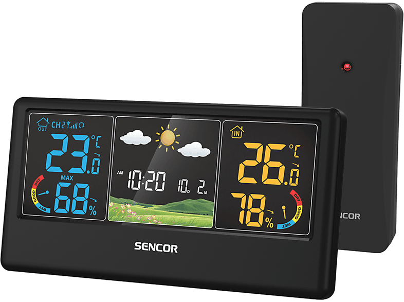 SENCOR SWS 4100 B Időjárás állomás, színes kijelző, fekete (52000064)
