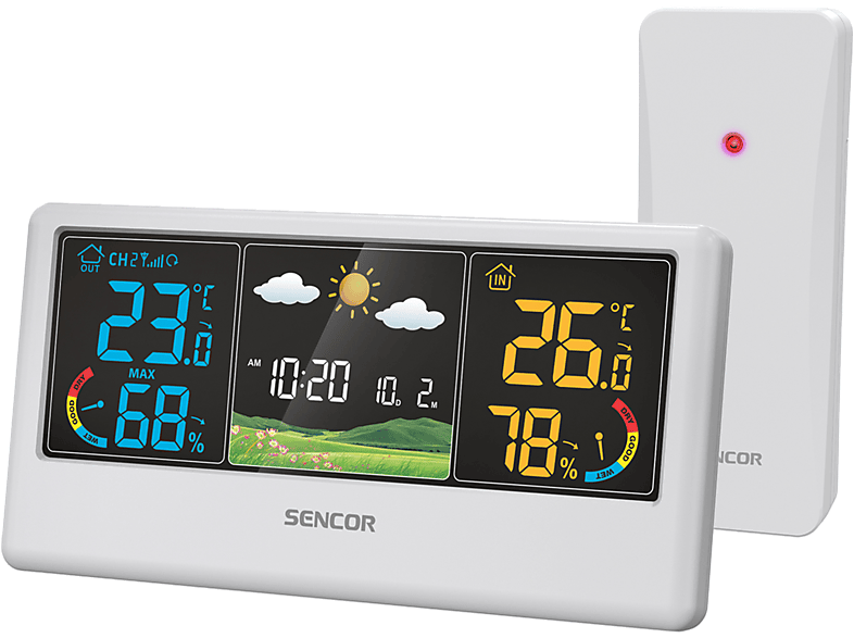 SENCOR SWS 4100 W Időjárás állomás, színes kijelző, fehér (52000065)