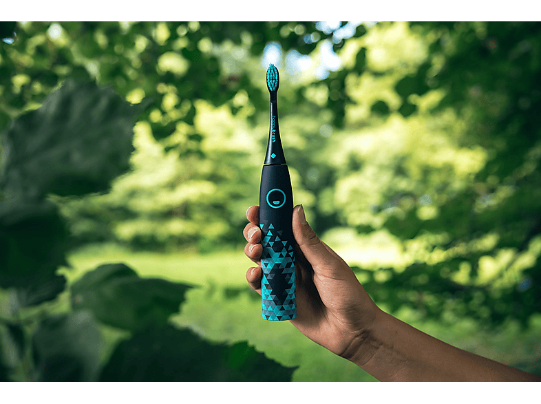happybrush Eco VIBE 3 Schallzahnbürste + 4 Aufsteckbürsten Schwarz/Mint — Foto 5 von 5