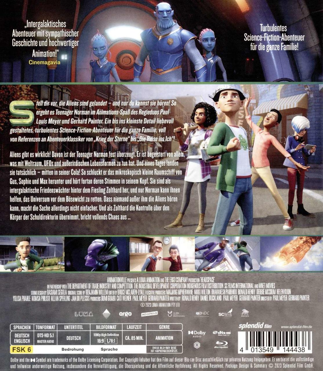 Rückseite einer DVD-Hülle mit animierten Figuren, Titel und deutschem Text, FSK 6 Bewertung.