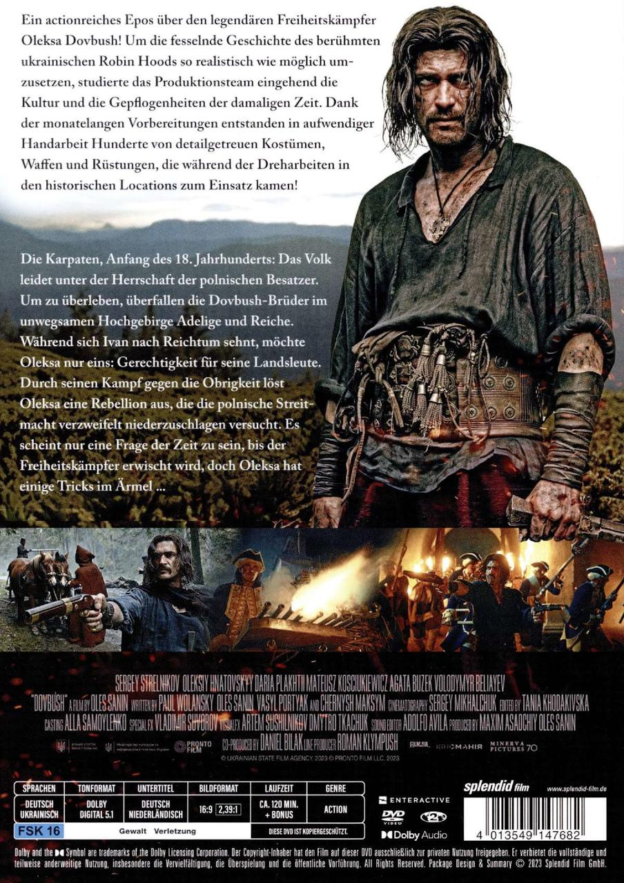 DVD-Cover eines Films, ein Mann mit langen Haaren, Text in mehreren Sprachen, Filmtitel.