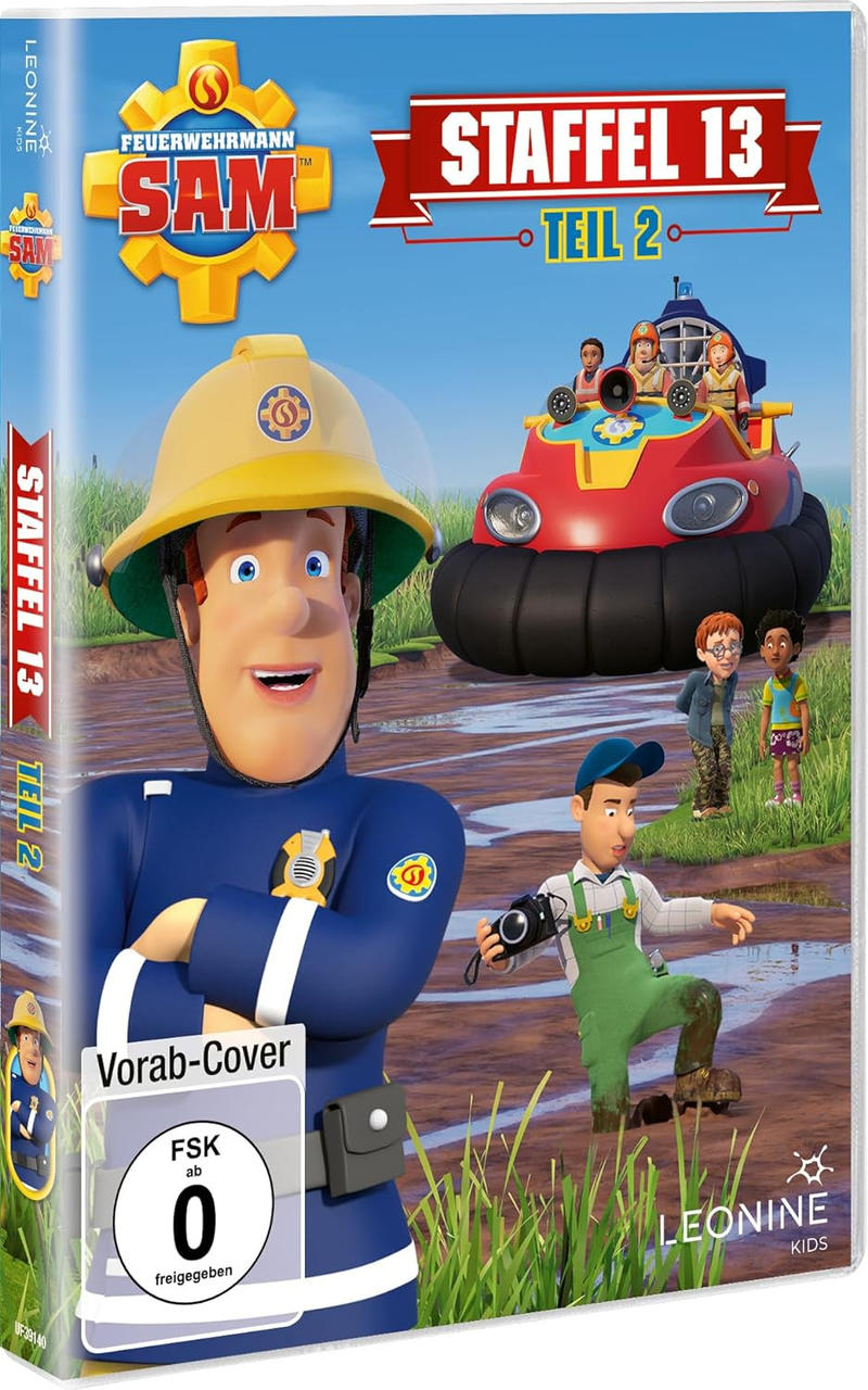 DVD-Cover der Zeichentrickserie 'Feuerwehrmann Sam'.