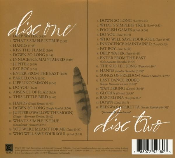 CD-Cover von Disc Two mit Federdruck und Titelliste. Der Hintergrund ist ein sepiafarbenes, strukturiertes Design.