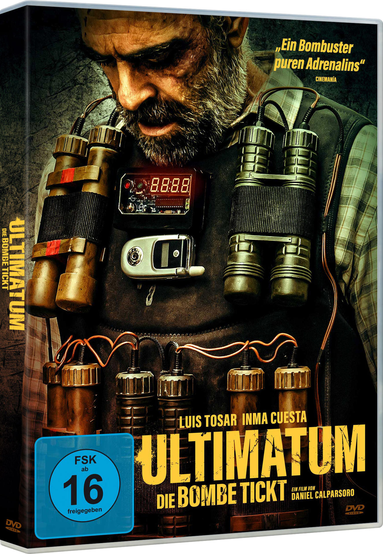 DVD-Cover mit einem Mann mit Bombenweste. Titel lautet 'ULTIMATUM'.