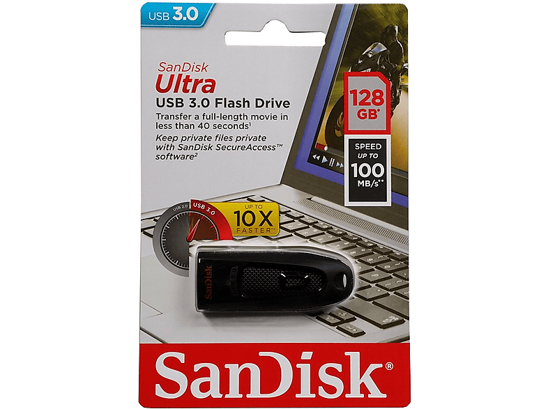 SANDISK Ultra 128GB USB 3.0 Czarny – zdjęcie 3