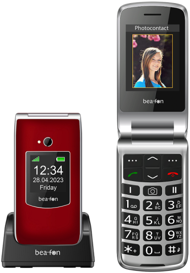 BEAFON SL605 Ergonómikus Bordó Kártyafüggetlen Mobiltelefon