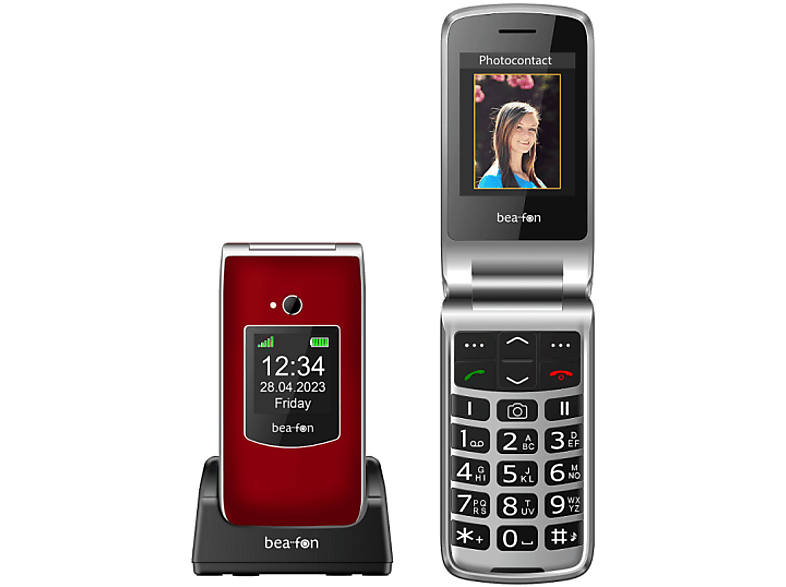 BEAFON SL605 Ergonómikus Bordó Kártyafüggetlen Mobiltelefon