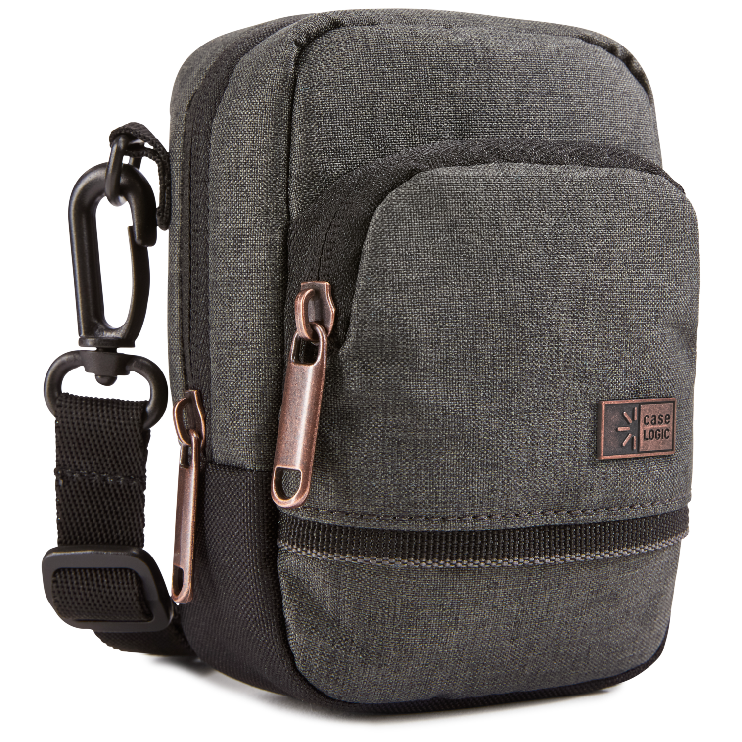 Gray fabric bag with a zipper and Case Logic logo.