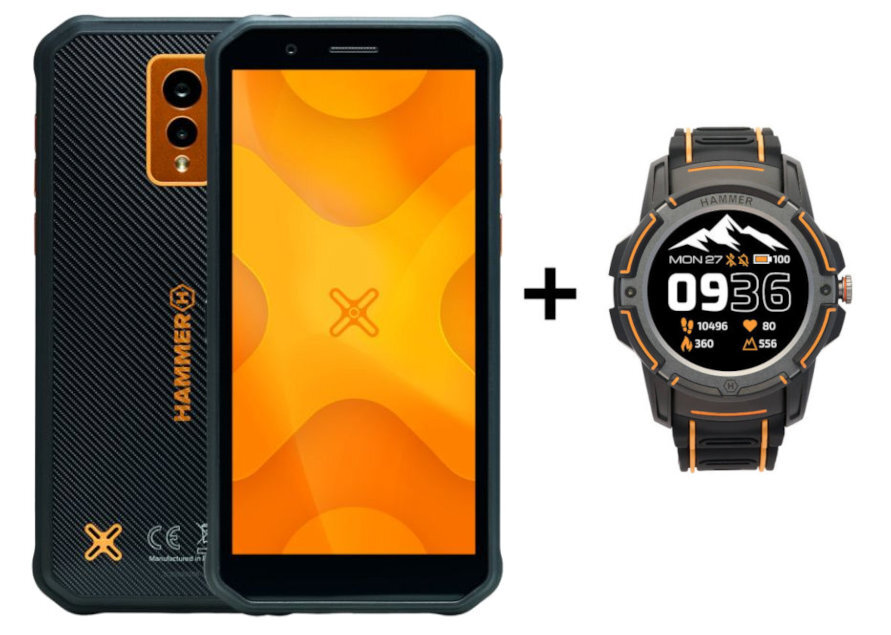 Smartfon HAMMER Energy X 4/64GB Czarny + smartwatch Watch Plus