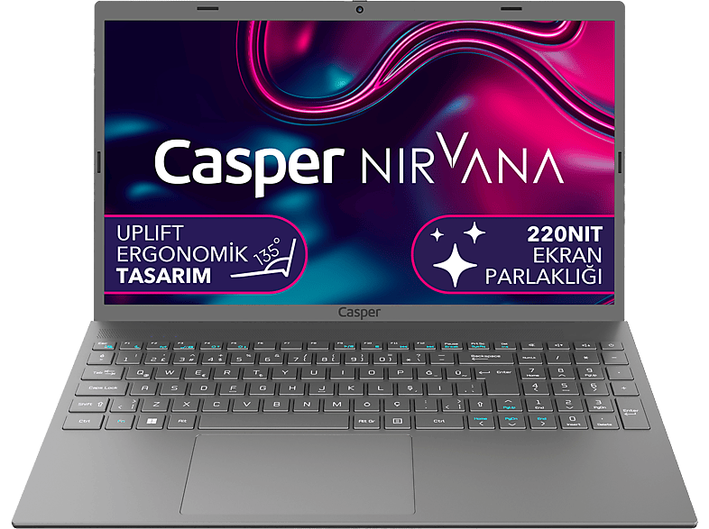 CASPER C370.4020-4C00B/Celeron N4020/4 GB RAM/120GB SSD/15.6" HD/Win 11 Laptop Metalik Uzay Gri