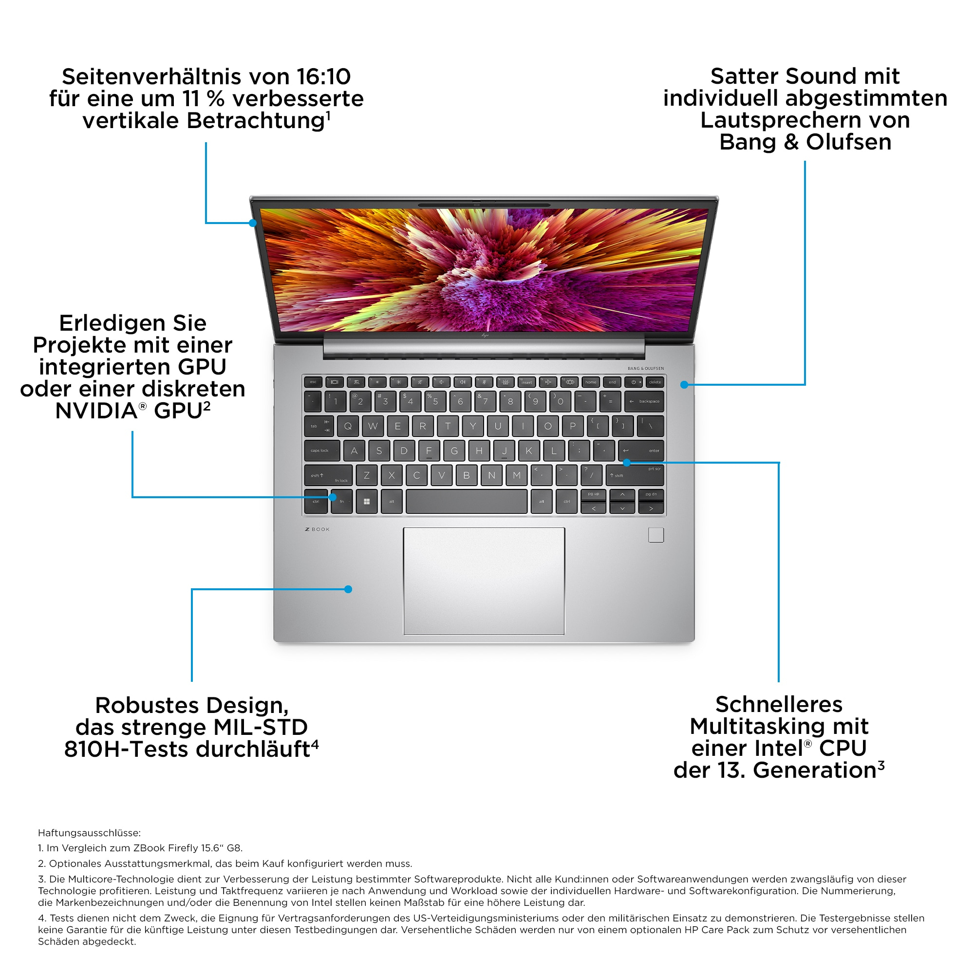HP - B2B ZBook Firefly G10 - 14 Zoll - Intel® Core™ i7 i7-1355U - 16 GB - 512 GB - NVIDIA GeForce RTX™ A500 - Windows 11 Pro