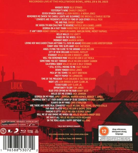 Rückseite einer CD-Hülle mit Text, der Songs und Interpreten auflistet.