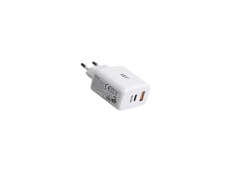 ISY IWC-4065 Chargeur USB-A / USB-C 65 W Blanc