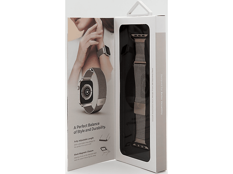 Uniq Pasek UNIQ Dante Apple Watch 4/5/6/7/SE 40/41mm Stainless Steel starlight – zdjęcie 3