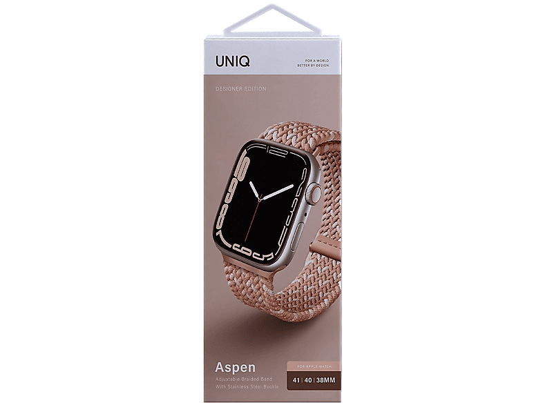 Zdjęcia - Pasek do smartwatcha / smartbanda Uniq Pasek  Aspen do Apple Watch 40/38/41mm Braided DE Różowy ASPDECPN 