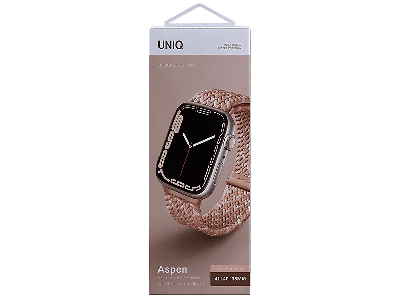 Фото - Ремінець для годинника / браслета Uniq Pasek  Aspen do Apple Watch 40/38/41mm Braided DE Różowy ASPDECPN 