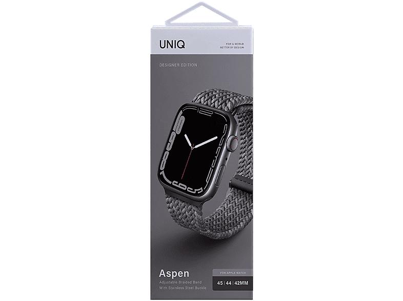 Zdjęcia - Pasek do smartwatcha / smartbanda Uniq Pasek  Aspen do Apple Watch 42/44/45mm Braided DE Szary ASPDEPGRY 