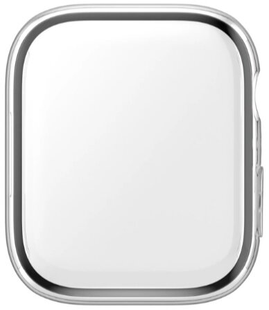 Kwadratowe, przezroczyste etui na smartwatch.