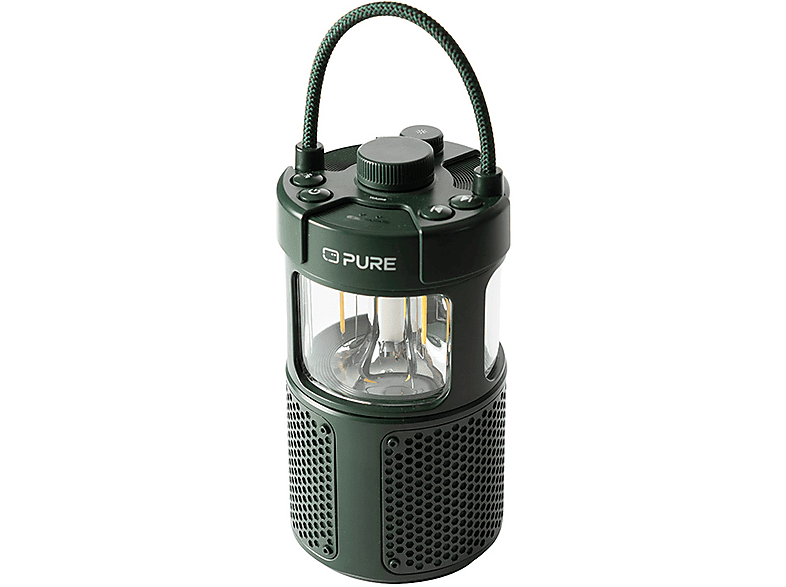 Pure Woodland Glow, wasserdichter Outdoor-Lautsprecher mit LED-Lampe, Grün; Bluetooth Lautsprecher