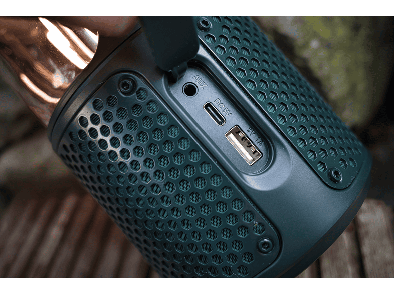 Pure Woodland Glow, wasserdichter Outdoor-Lautsprecher mit LED-Lampe, Grün; Bluetooth Lautsprecher — Foto 3 von 5