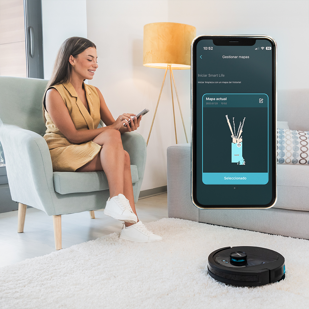 Robot friegasuelos - Cecotec Conga 7490 Ultimate X-Treme, 4en1, 2600 Pa, 120 min, Modo turbo, Retorno automático, Wi-Fi, Black