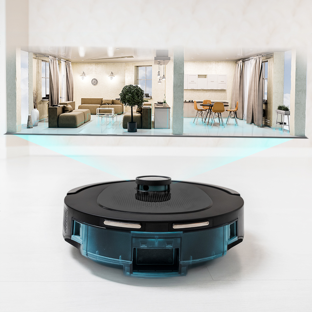 Robot friegasuelos - Cecotec Conga 7490 Ultimate X-Treme, 4en1, 2600 Pa, 120 min, Modo turbo, Retorno automático, Wi-Fi, Black