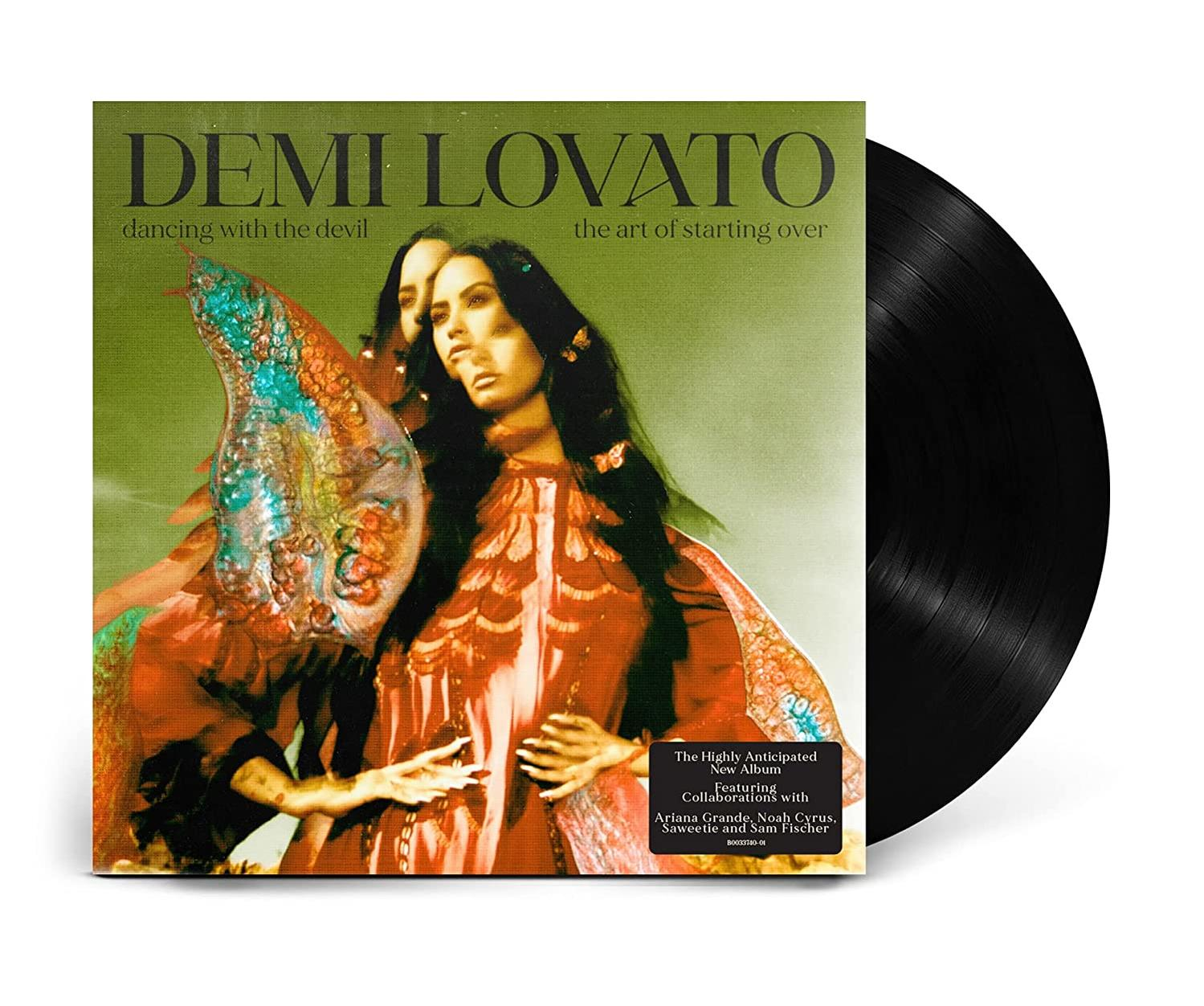 Egy bakelit lemez Demi Lovato album borítójával.