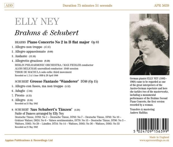 CD-Cover mit Bild von Elly Ney, Musikstückliste und Barcode.