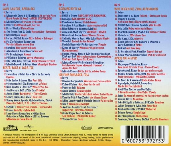 CD-Cover mit Trackliste, Albumname und Künstlerinformationen.