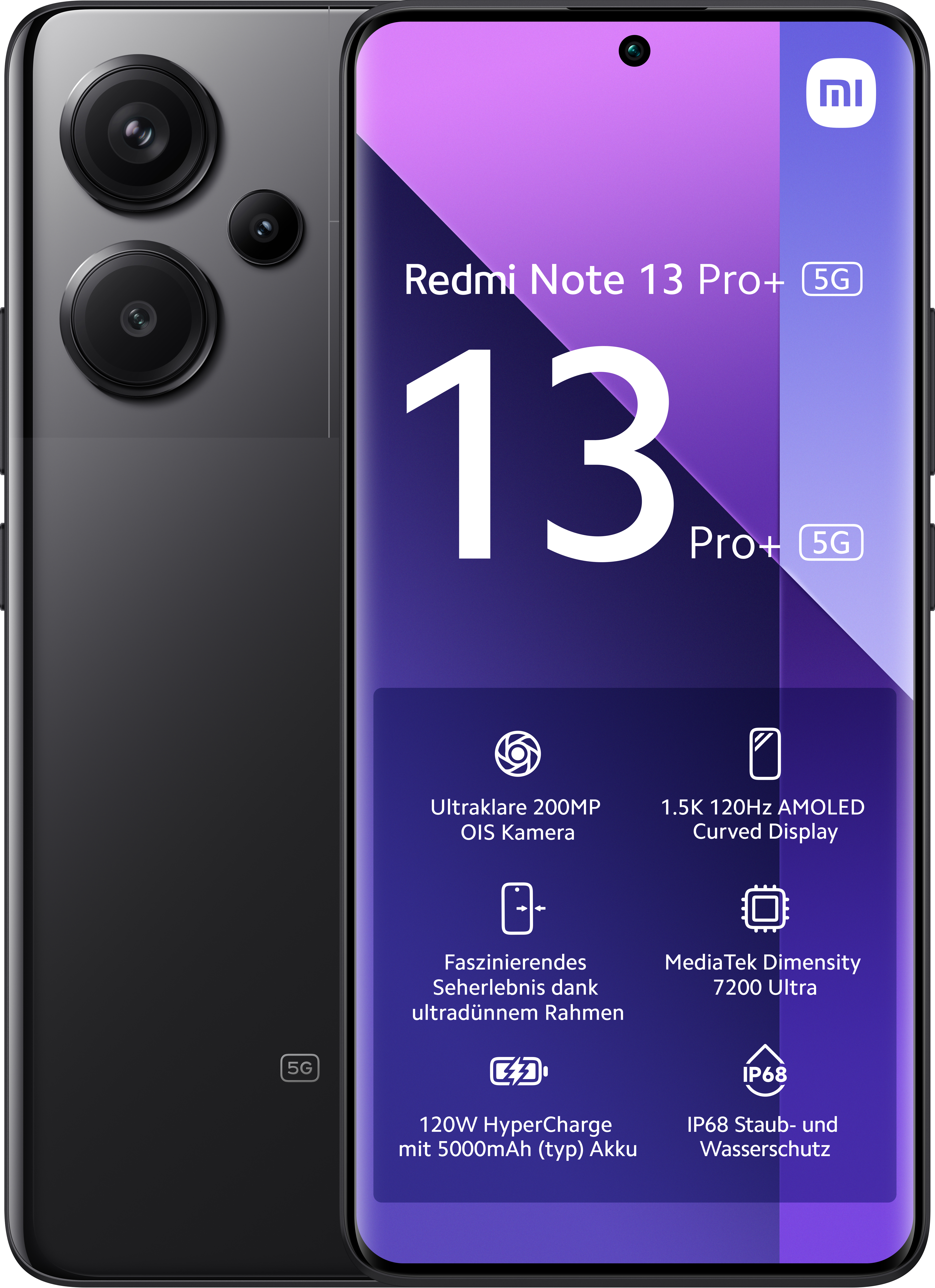 XIAOMI Redmi SIM Note 13 GB Dual Pro+ 5G Midnight Black 512