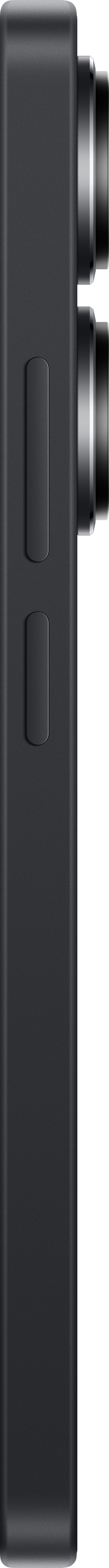 Schwarze Smartphone-Seitenansicht mit zwei Tasten und drei Kameralinsen.