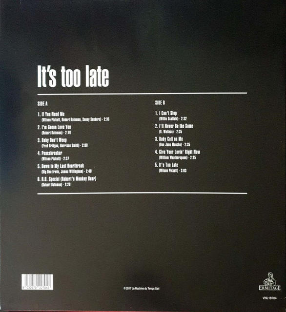 Too Late (Vinyl) - - Wilson Pickett It\'s