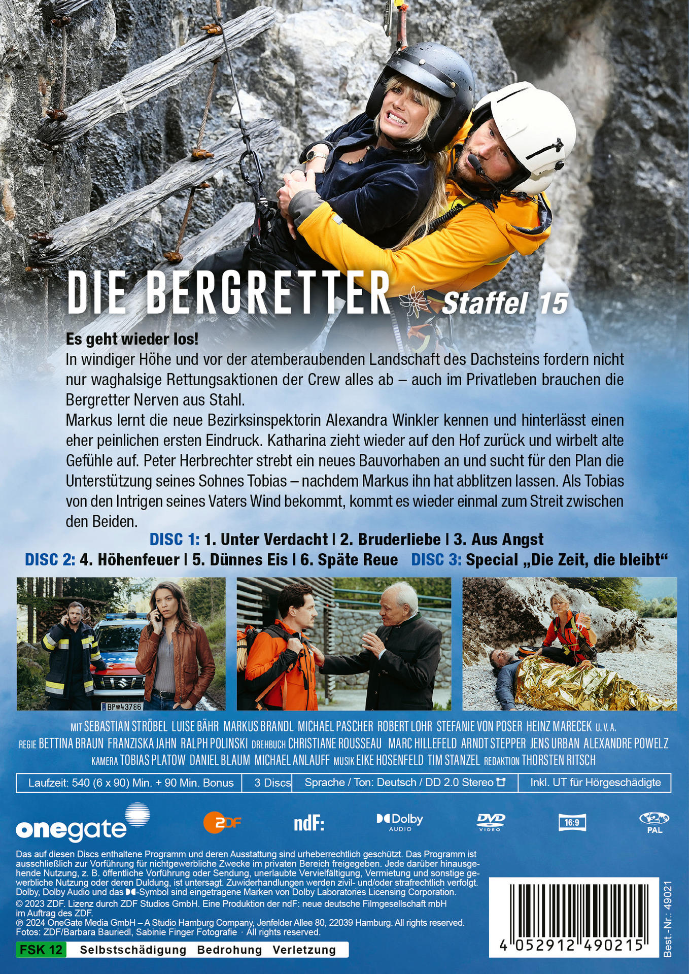 DVD-Cover eines Films mit einem Mann und einer Frau in Bergungs-Ausrüstung.