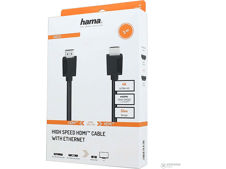 HAMA HM.205006 4K Ethernet 3m HDMI Kablo Siyah_2