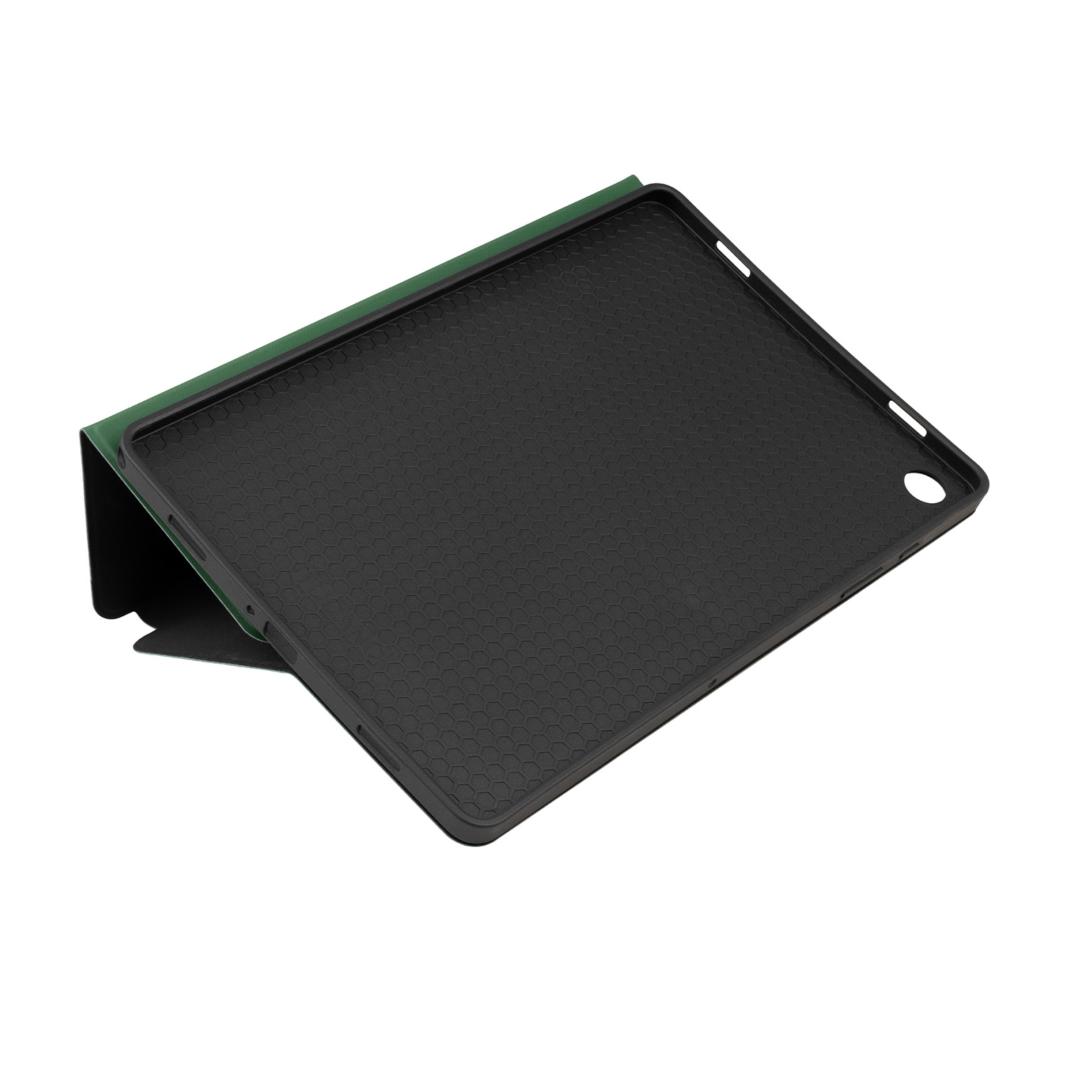 Custodia per tablet grigia chiusa, con il nome del marchio TUCANO.