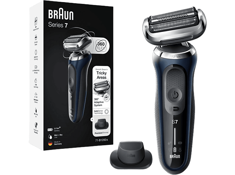 Braun Series 5 51-M1200s Máquina de afeitar de láminas Recortadora Negro,  Azul