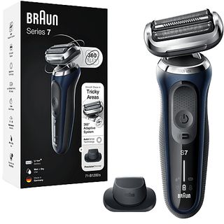 Afeitadora - Braun Series 7 71-B1200S, Afeitadora eléctrica de barba, Wet & Dry, Accesorio para corte de pelo, Azul