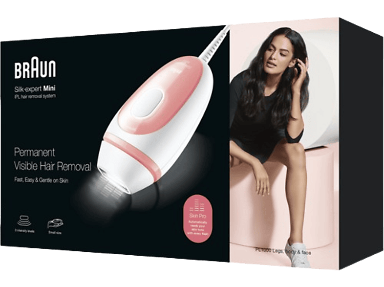 Depiladora IPL  Braun Luz Pulsada Silk·expert Pro 3 PL3121 IPL, Depilación  permanente, 2 modos suavidad, Tecnología Skin Pro, Blanco